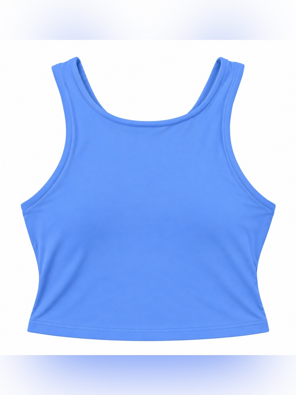 Athleta Women’s Small Blue Crop Tank Top Criss Cross Strappy Back Yoga